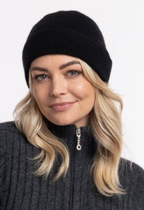 Black Merino Possum Plain Beanie