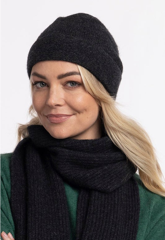Charcoal Merino Possum Plain Beanie