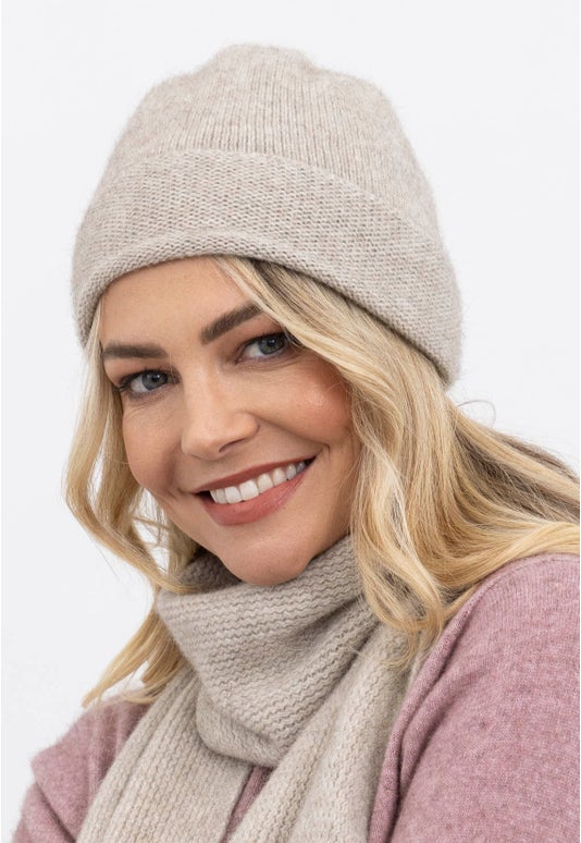 Natural Merino Possum Plain Beanie