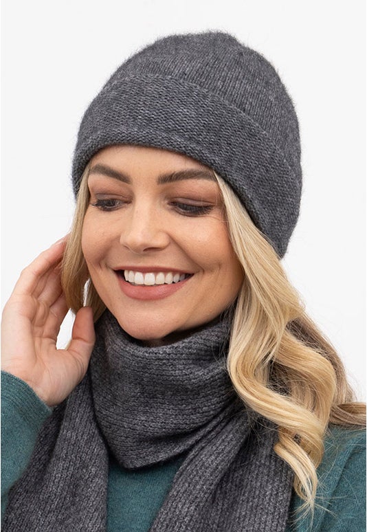 Silver Merino Possum Plain Beanie