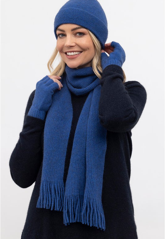 Cornflower Merino Possum Plain Wide Scarf