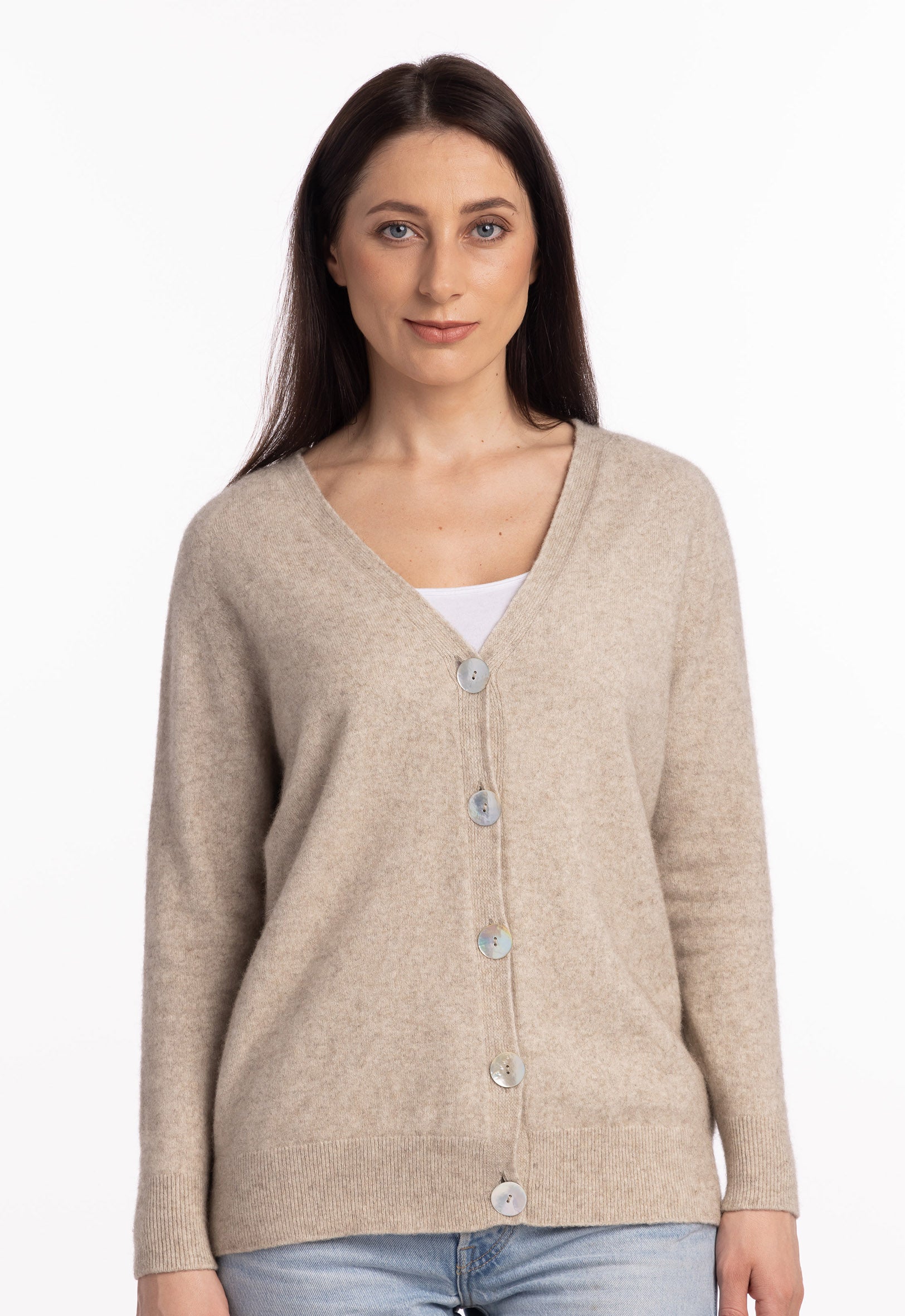 Natural Merino Possum Relaxed Cardigan The Wool Company