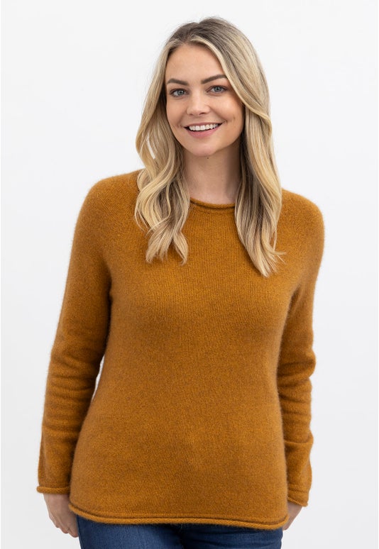 Gold Merino Possum Scroll Sweater