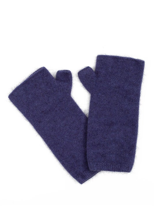 Violet Merino Possum Short Wristwarmers