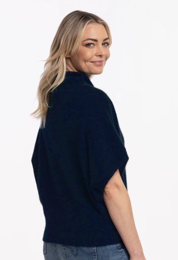 Navy Merino Possum Shrug Sweater