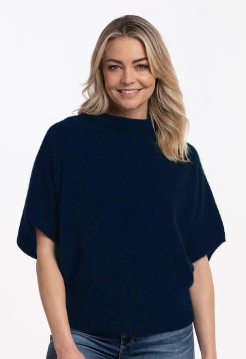 Navy Merino Possum Shrug Sweater