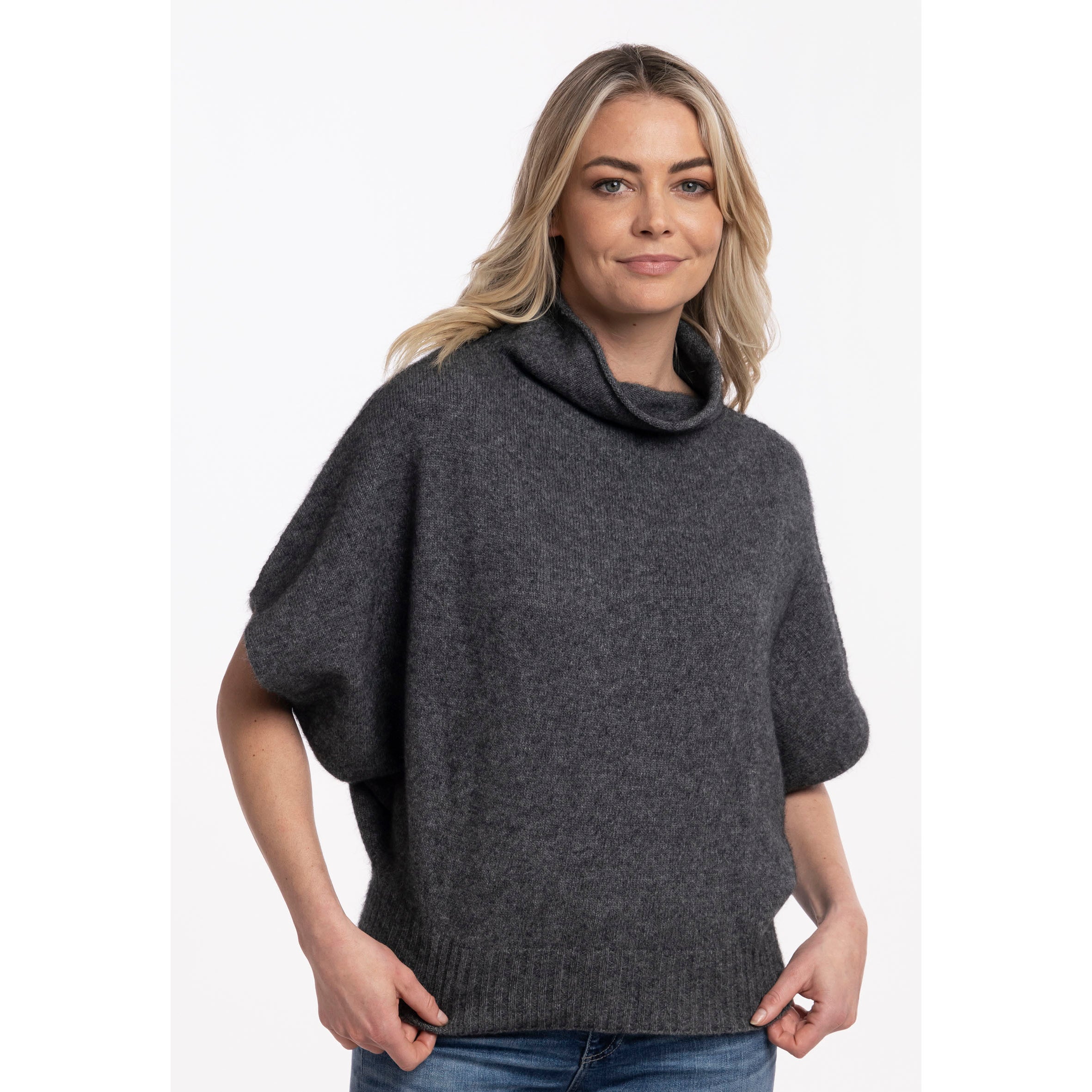 Merino Possum Shrug Sweater Pewter The Wool Company