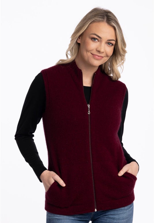 Pinot Merino Possum Sleeveless Zip Vest
