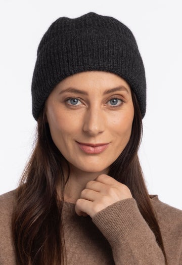 Charcoal Merino Possum Slouch Hat