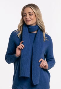 Cornflower Merino Possum Slouch Scarf