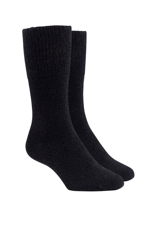 Black Merino Possum Soft Top Sock