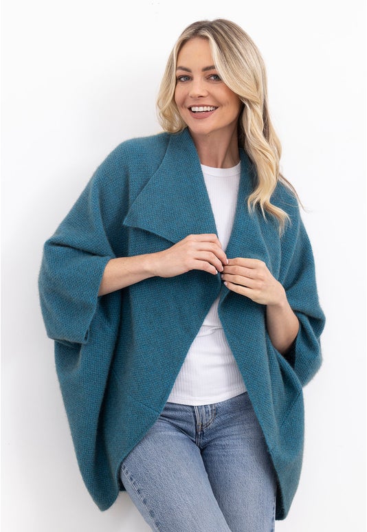 Teal Merino Possum Takahe Cape