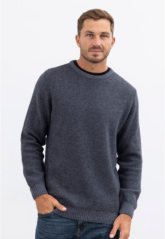 Sky Merino Possum Textured Crew