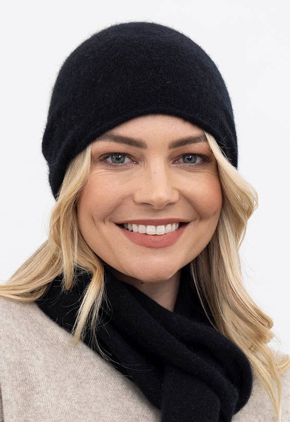 Merinomink women’s black wool/possum blend beanie Style plus ... yours, when you main image 2