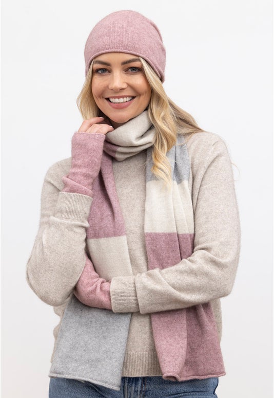 Lily Stripe Merino Possum Travel Scarf