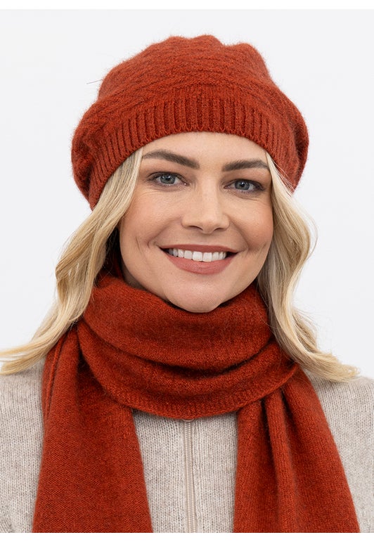 Sienna Merino Possum Zig Zag Beret