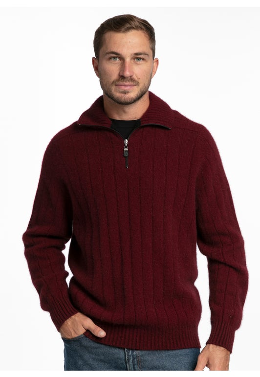 Pinot Merino Possum  Rib Collar Sweater