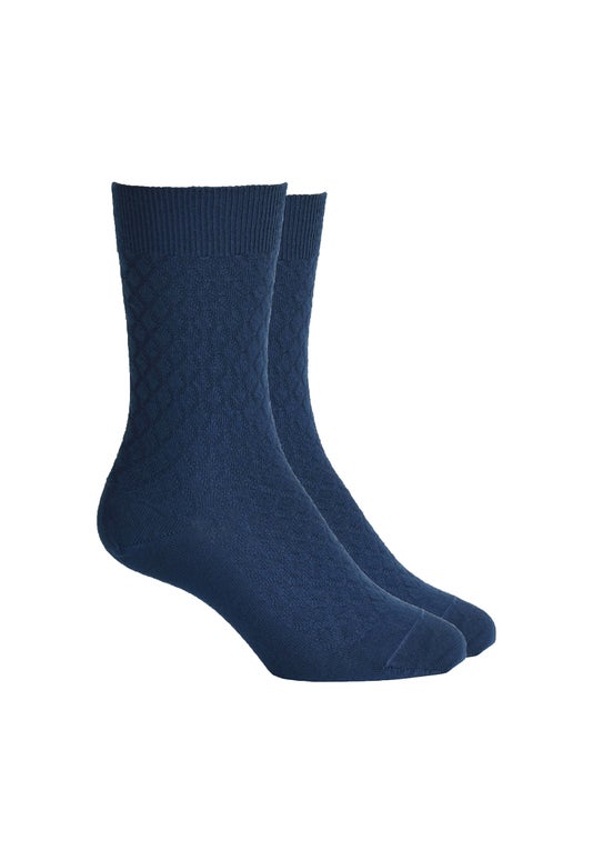 Jnr Navy Merino Quilted Health Sock