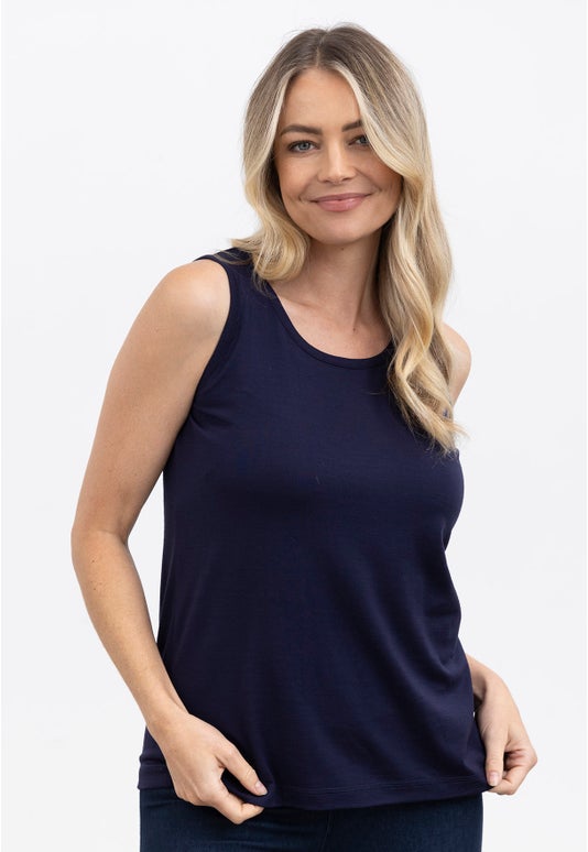 Navy Merino Singlet