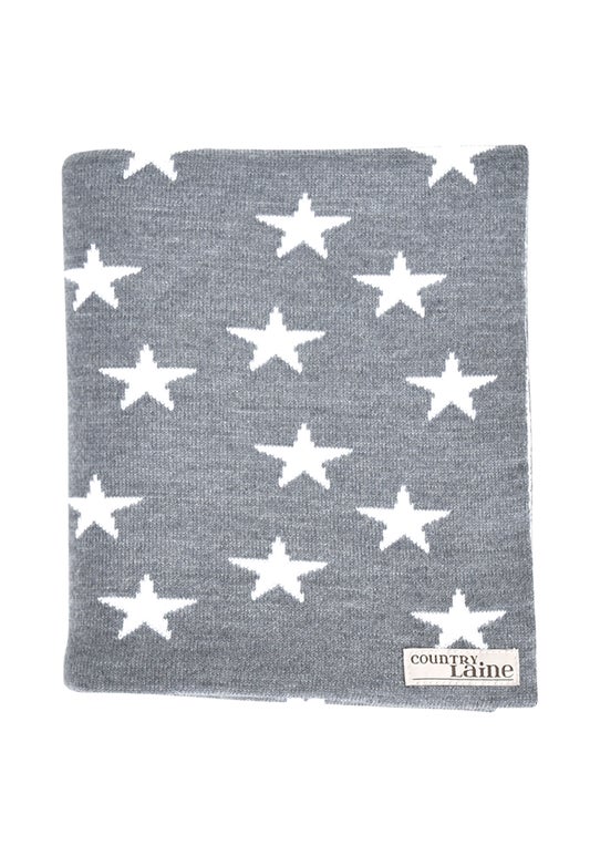 Grey/white Merino Star Blanket