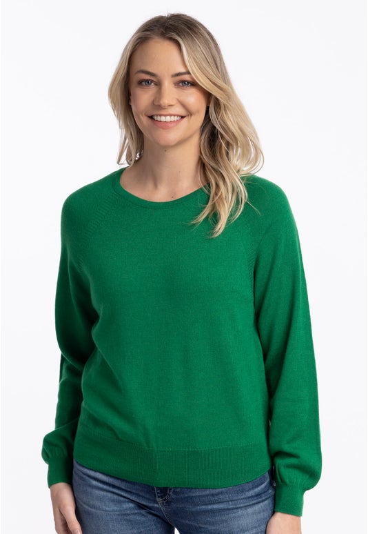 Parrot Green Merino Tulip Raglan Sweater