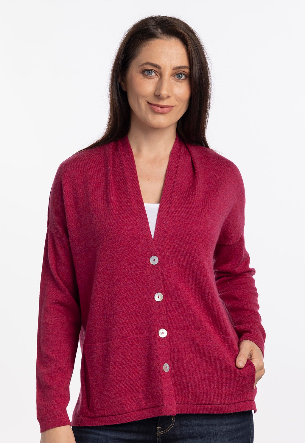 Raspberry coloured cardigan clearance