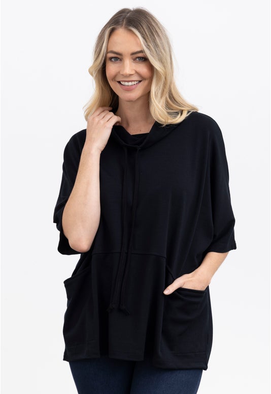 Black Merio Leisure Poncho