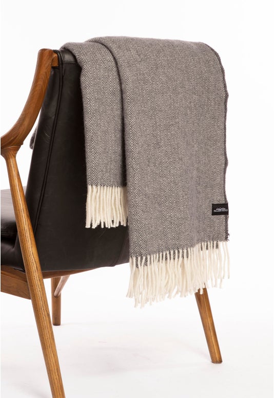 Charcoal Palliser Ridge Herringbone Blanket
