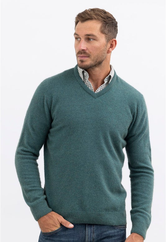 Mist Special Merino Possum Mens V Neck