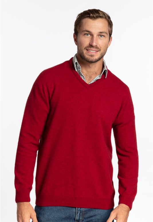 Red Setter Special Merino Possum Mens V Neck