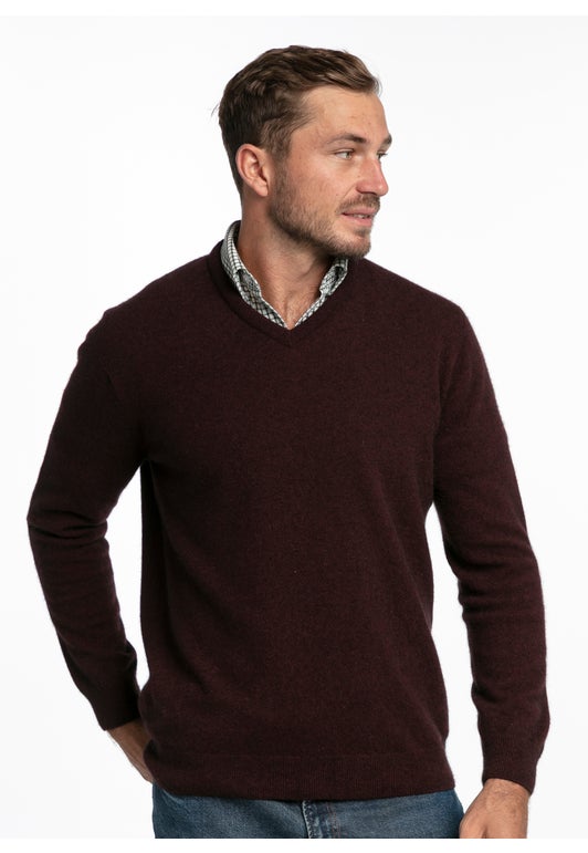 Shiraz Special Merino Possum Mens V Neck