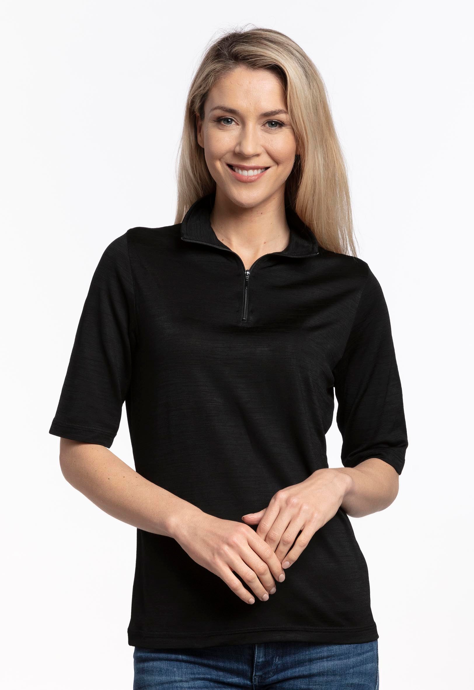 Cornflower Summer 1/4 Zip Short Sleeve | The Wool Company