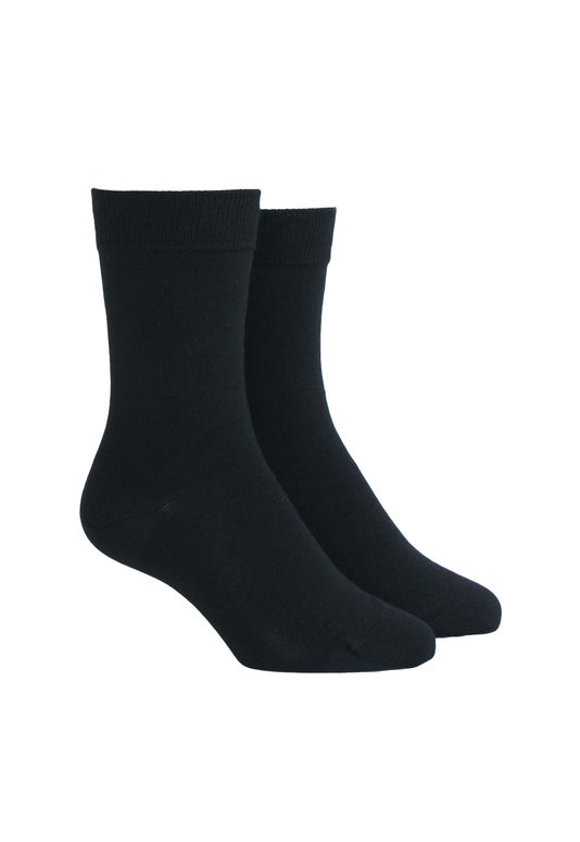 Black Merino Plain Dress Socks